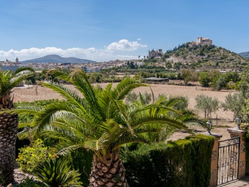 Blick auf Weinberge und Umland, Finca Na Franca, Arta