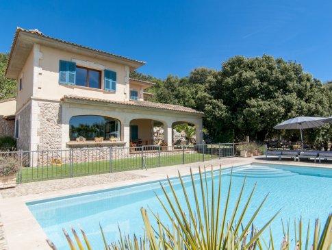 Blick auf Pool und Haus, Finca Na Franca, Arta
