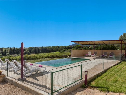 Eingezäunter Poolbereich, Finca Pula Golf, Son Servera